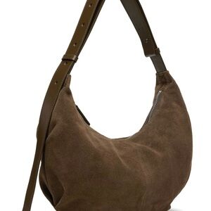 Suede Shoulder Bag - Caramel